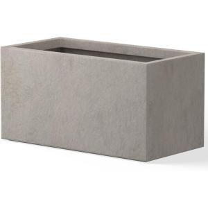 imageKante 232quot L Long Rectangular Concrete Planter Large Outdoor Indoor Garden Pots with Drainage Hole and Rubber Plug Pure WhiteWeathered Concrete