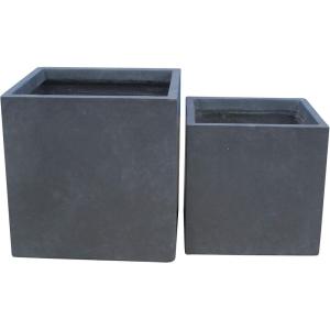 imageKante 236quot L Rectangular Concrete Planters Outdoor Indoor Modern Plant Pot with Drainage Hole and Rubber Plug for Garden Patio Pure White FinishCharcoal