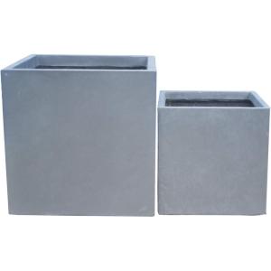 imageKante 236quot L Rectangular Concrete Planters Outdoor Indoor Modern Plant Pot with Drainage Hole and Rubber Plug for Garden Patio Pure White FinishSlate Gray