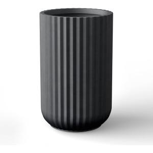 imageKante Tall Fulted Planter 177 Inch Tall Round Concrete Plant Pots with Drainage Hole and Rubber Plug Modern Decor for Indoor Outdoor Plants Flower WhiteBlack