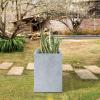 imageKante 157quot H Tall Rectangular Concrete Planters Outdoor Indoor Lightweight Plant Pots with Drainage Hole and Rubber Plug Modern Style for Home Garden Patio CharcoalSlate Gray