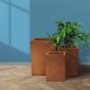 imageKante 157quot H Tall Rectangular Concrete Planters Outdoor Indoor Lightweight Plant Pots with Drainage Hole and Rubber Plug Modern Style for Home Garden Patio CharcoalFaux Weathering Steel