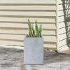imageKante 157quot H Tall Rectangular Concrete Planters Outdoor Indoor Lightweight Plant Pots with Drainage Hole and Rubber Plug Modern Style for Home Garden Patio CharcoalSlate Gray