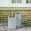 imageKante 157quot H Tall Rectangular Concrete Planters Outdoor Indoor Lightweight Plant Pots with Drainage Hole and Rubber Plug Modern Style for Home Garden Patio CharcoalSlate Gray