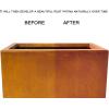 imageKante 157quot H Tall Rectangular Concrete Planters Outdoor Indoor Lightweight Plant Pots with Drainage Hole and Rubber Plug Modern Style for Home Garden Patio CharcoalFaux Weathering Steel