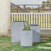 imageKante 157quot H Tall Rectangular Concrete Planters Outdoor Indoor Lightweight Plant Pots with Drainage Hole and Rubber Plug Modern Style for Home Garden Patio CharcoalSlate Gray