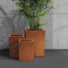 imageKante 157quot H Tall Rectangular Concrete Planters Outdoor Indoor Lightweight Plant Pots with Drainage Hole and Rubber Plug Modern Style for Home Garden Patio CharcoalFaux Weathering Steel