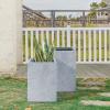 imageKante 157quot H Tall Rectangular Concrete Planters Outdoor Indoor Lightweight Plant Pots with Drainage Hole and Rubber Plug Modern Style for Home Garden Patio CharcoalSlate Gray