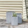 imageKante 157quot H Tall Rectangular Concrete Planters Outdoor Indoor Lightweight Plant Pots with Drainage Hole and Rubber Plug Modern Style for Home Garden Patio CharcoalSlate Gray