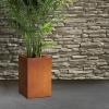 imageKante 157quot H Tall Rectangular Concrete Planters Outdoor Indoor Lightweight Plant Pots with Drainage Hole and Rubber Plug Modern Style for Home Garden Patio CharcoalFaux Weathering Steel