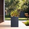 imageKante 157quot H Tall Rectangular Concrete Planters Outdoor Indoor Lightweight Plant Pots with Drainage Hole and Rubber Plug Modern Style for Home Garden Patio CharcoalCharcoal