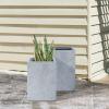 imageKante 157quot H Tall Rectangular Concrete Planters Outdoor Indoor Lightweight Plant Pots with Drainage Hole and Rubber Plug Modern Style for Home Garden Patio CharcoalSlate Gray