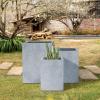 imageKante 157quot H Tall Rectangular Concrete Planters Outdoor Indoor Lightweight Plant Pots with Drainage Hole and Rubber Plug Modern Style for Home Garden Patio CharcoalSlate Gray