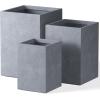 imageKante 157quot H Tall Rectangular Concrete Planters Outdoor Indoor Lightweight Plant Pots with Drainage Hole and Rubber Plug Modern Style for Home Garden Patio CharcoalSlate Gray