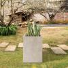 imageKante 157quot H Tall Rectangular Concrete Planters Outdoor Indoor Lightweight Plant Pots with Drainage Hole and Rubber Plug Modern Style for Home Garden Patio CharcoalWeathered Concrete