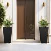 imageKante 22 Inch Tall Planter Set of 2 Large Taper Planter for Outdoor Indoor Garden Patio Front Door BlackBlack