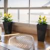 imageKante 22 Inch Tall Planter Set of 2 Large Taper Planter for Outdoor Indoor Garden Patio Front Door BlackBlack