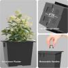 imageKante 22 Inch Tall Planter Set of 2 Large Taper Planter for Outdoor Indoor Garden Patio Front Door BlackBlack
