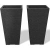 imageKante 22 Inch Tall Planter Set of 2 Large Taper Planter for Outdoor Indoor Garden Patio Front Door BlackBlack