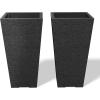 imageKante 22 Inch Tall Planter Set of 2 Large Taper Planter for Outdoor Indoor Garden Patio Front Door BlackBlack