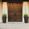 imageKante 22 Inch Tall Planter Set of 2 Large Taper Planter for Outdoor Indoor Garden Patio Front Door BlackBlack