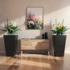 imageKante 22 Inch Tall Planter Set of 2 Large Taper Planter for Outdoor Indoor Garden Patio Front Door BlackBlack