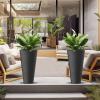imageKante Tall Round Planter Set of 2 23quot H Large Decorative Planter Pots for Outdoor Indoor Garden Patio Front Porch BlackBlack