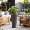 imageKante Tall Round Planter Set of 2 23quot H Large Decorative Planter Pots for Outdoor Indoor Garden Patio Front Porch BlackBlack