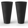imageKante Tall Round Planter Set of 2 23quot H Large Decorative Planter Pots for Outdoor Indoor Garden Patio Front Porch BlackBlack