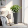 imageKante Tall Round Planter Set of 2 23quot H Large Decorative Planter Pots for Outdoor Indoor Garden Patio Front Porch BlackBlack