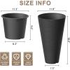 imageKante Tall Round Planter Set of 2 23quot H Large Decorative Planter Pots for Outdoor Indoor Garden Patio Front Porch BlackBlack