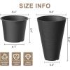 imageKante Tall Round Planter Set of 2 23quot H Large Decorative Planter Pots for Outdoor Indoor Garden Patio Front Porch BlackBlack