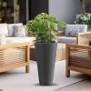 imageKante Tall Round Planter Set of 2 23quot H Large Decorative Planter Pots for Outdoor Indoor Garden Patio Front Porch BlackBlack