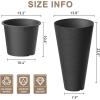 imageKante Tall Round Planter Set of 2 23quot H Large Decorative Planter Pots for Outdoor Indoor Garden Patio Front Porch BlackBlack