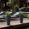 imageKante Tall Round Planter Set of 2 23quot H Large Decorative Planter Pots for Outdoor Indoor Garden Patio Front Porch BlackBlack