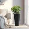 imageKante Tall Round Planter Set of 2 23quot H Large Decorative Planter Pots for Outdoor Indoor Garden Patio Front Porch BlackBlack