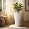 imageKante Tall Round Planter Set of 2 23quot H Large Decorative Planter Pots for Outdoor Indoor Garden Patio Front Porch BlackWhite
