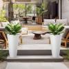 imageKante Tall Round Planter Set of 2 23quot H Large Decorative Planter Pots for Outdoor Indoor Garden Patio Front Porch BlackWhite