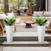 imageKante Tall Round Planter Set of 2 23quot H Large Decorative Planter Pots for Outdoor Indoor Garden Patio Front Porch BlackWhite