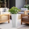 imageKante Tall Round Planter Set of 2 23quot H Large Decorative Planter Pots for Outdoor Indoor Garden Patio Front Porch BlackWhite