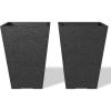 imageKante 22 Inch Tall Planter Set of 2 Large Taper Planter for Outdoor Indoor Garden Patio Front Door BlackBlack