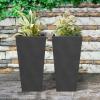 imageKante 28 Inch Tall Tapered Concrete Planter Modern Style Large Plant Pot with Drainage Hole and Rubber Plug for Patio Backyard Porch Suitable for Indoor Outdoor Plants CharcoalBlack