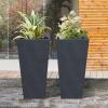 imageKante 28 Inch Tall Tapered Concrete Planter Modern Style Large Plant Pot with Drainage Hole and Rubber Plug for Patio Backyard Porch Suitable for Indoor Outdoor Plants CharcoalCharcoal