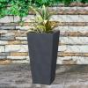 imageKante 28 Inch Tall Tapered Concrete Planter Modern Style Large Plant Pot with Drainage Hole and Rubber Plug for Patio Backyard Porch Suitable for Indoor Outdoor Plants CharcoalCharcoal