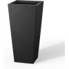 imageKante 28 Inch Tall Tapered Concrete Planter Modern Style Large Plant Pot with Drainage Hole and Rubber Plug for Patio Backyard Porch Suitable for Indoor Outdoor Plants CharcoalBlack