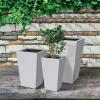 imageKante 28 Inch Tall Tapered Concrete Planter Modern Style Large Plant Pot with Drainage Hole and Rubber Plug for Patio Backyard Porch Suitable for Indoor Outdoor Plants CharcoalWhite