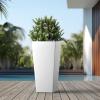 imageKante 28 Inch Tall Tapered Concrete Planter Modern Style Large Plant Pot with Drainage Hole and Rubber Plug for Patio Backyard Porch Suitable for Indoor Outdoor Plants CharcoalWhite