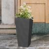 imageKante 28 Inch Tall Tapered Concrete Planter Modern Style Large Plant Pot with Drainage Hole and Rubber Plug for Patio Backyard Porch Suitable for Indoor Outdoor Plants CharcoalBlack