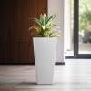 imageKante 28 Inch Tall Tapered Concrete Planter Modern Style Large Plant Pot with Drainage Hole and Rubber Plug for Patio Backyard Porch Suitable for Indoor Outdoor Plants CharcoalWhite