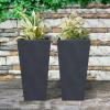 imageKante 28 Inch Tall Tapered Concrete Planter Modern Style Large Plant Pot with Drainage Hole and Rubber Plug for Patio Backyard Porch Suitable for Indoor Outdoor Plants CharcoalCharcoal